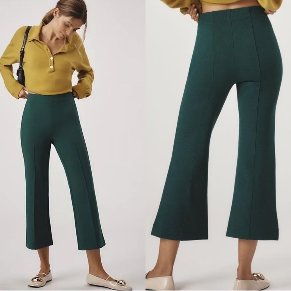 NWT! Anthro The Margot Kick-Flare Crop Pants by Maeve: Textured Edition 🪅 - Picture 3 of 12